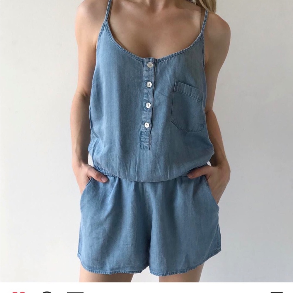 Blue Jean Romper with pockets